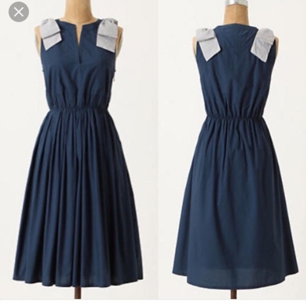 Anthropologie | Besotted navy blue dress